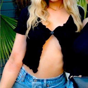 Black one-button top H&M